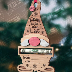 Intra απο ξύλο plywood 3mm-4mm πάχος Χριστουγεννιάτικο Money Holder Cut  | CNC Δίασταση 15x15 cm INTRAFABR-85896596