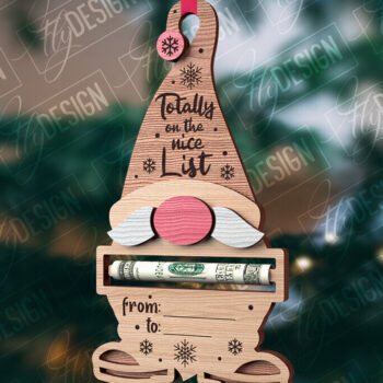 Intra απο ξύλο plywood 3mm-4mm πάχος Χριστουγεννιάτικο Money Holder Cut  | CNC Δίασταση 15x15 cm INTRAFABR-85896596 - Image 1