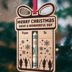 Intra απο ξύλο plywood 3mm-4mm πάχος Χριστουγεννιάτικο Money Holder Cut  | CNC Δίασταση 15x15 cm INTRAFABR-85896617