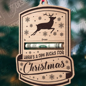 Intra απο ξύλο plywood 3mm-4mm πάχος Χριστουγεννιάτικο Money Holder Cut  | CNC Δίασταση 15x15 cm INTRAFABR-85896633