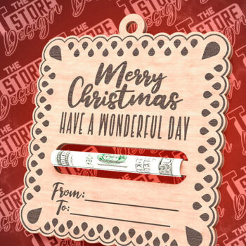 Intra απο ξύλο plywood 3mm-4mm πάχος Χριστουγεννιάτικο Money Holder Cut  | CNC Δίασταση 15x15 cm INTRAFABR-85897412 - Image 1