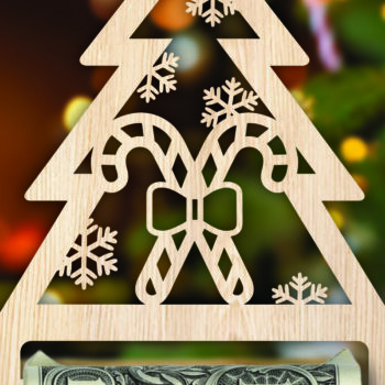 Intra απο ξύλο plywood 3mm-4mm πάχος Χριστουγεννιάτικο Money Holder Δίασταση 15x15 cm INTRAFABR-107442891 - Image 2