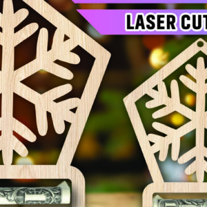 Intra απο ξύλο plywood 3mm-4mm πάχος Χριστουγεννιάτικο Money Holder Δίασταση 15x15 cm INTRAFABR-107442966