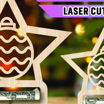 Intra απο ξύλο plywood 3mm-4mm πάχος Χριστουγεννιάτικο Money Holder Δίασταση 15x15 cm INTRAFABR-107443095 - Image 1