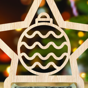 Intra απο ξύλο plywood 3mm-4mm πάχος Χριστουγεννιάτικο Money Holder Δίασταση 15x15 cm INTRAFABR-107443095 - Image 2