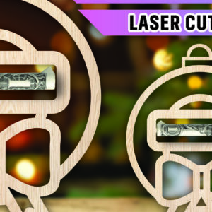 Intra απο ξύλο plywood 3mm-4mm πάχος Χριστουγεννιάτικο Money Holder Δίασταση 15x15 cm INTRAFABR-107512033