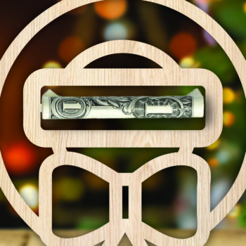 Intra απο ξύλο plywood 3mm-4mm πάχος Χριστουγεννιάτικο Money Holder Δίασταση 15x15 cm INTRAFABR-107512033 - Image 2