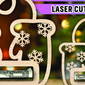 Intra απο ξύλο plywood 3mm-4mm πάχος Χριστουγεννιάτικο Money Holder Δίασταση 15x15 cm INTRAFABR-107512092