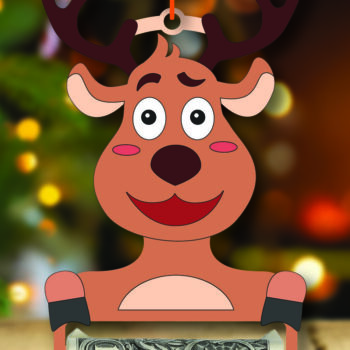 Intra απο ξύλο plywood 3mm-4mm πάχος Χριστουγεννιάτικο Money Holder Δίασταση 15x15 cm INTRAFABR-108866428 - Image 2