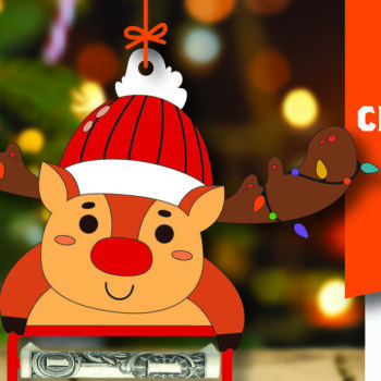 Intra απο ξύλο plywood 3mm-4mm πάχος Χριστουγεννιάτικο Money Holder Δίασταση 15x15 cm INTRAFABR-108867146 - Image 1