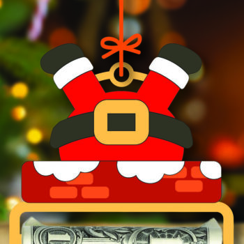 Intra απο ξύλο plywood 3mm-4mm πάχος Χριστουγεννιάτικο Money Holder Δίασταση 15x15 cm INTRAFABR-108867210 - Image 2