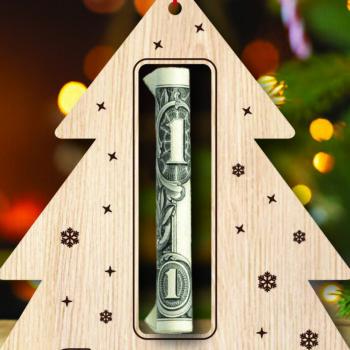 Intra απο ξύλο plywood 3mm-4mm πάχος Χριστουγεννιάτικο Money Holder Δίασταση 15x15 cm INTRAFABR-107312818 - Image 2