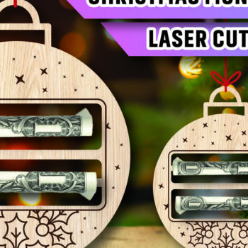 Intra απο ξύλο plywood 3mm-4mm πάχος Χριστουγεννιάτικο Money Holder Δίασταση 15x15 cm INTRAFABR-107312851 - Image 1