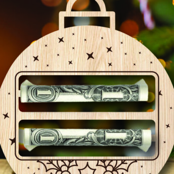 Intra απο ξύλο plywood 3mm-4mm πάχος Χριστουγεννιάτικο Money Holder Δίασταση 15x15 cm INTRAFABR-107312851 - Image 2