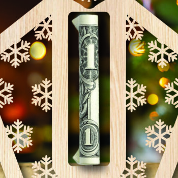 Intra απο ξύλο plywood 3mm-4mm πάχος Χριστουγεννιάτικο Money Holder Δίασταση 15x15 cm INTRAFABR-107370981 - Image 2