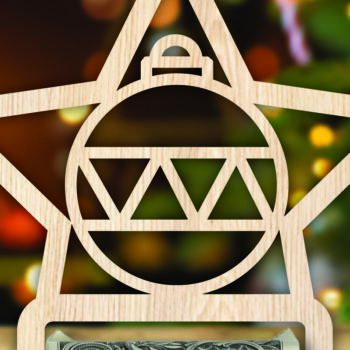 Intra απο ξύλο plywood 3mm-4mm πάχος Χριστουγεννιάτικο Money Holder Δίασταση 15x15 cm INTRAFABR-107371091 - Image 2