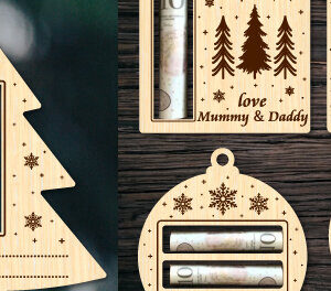 Intra απο ξύλο plywood 3mm-4mm πάχος Στολίδι χριστουγεννιάτικου χαρτοφυλακίου Δίασταση 8x8 cm INTRAFABR-81560665