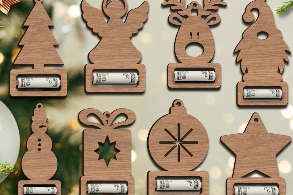 Intra απο ξύλο plywood 3mm-4mm πάχος Holder Χριστουγέννων Δίασταση 15x15 cm INTRAFABR-83641746