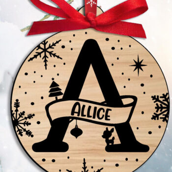 Intra απο ξύλο plywood 3mm-4mm πάχος Χριστουγεννιάτικο μονόγραμμα Γράμμα ένα στολίδι Δίασταση 8x8 cm INTRAFABR-109104686 - Image 1