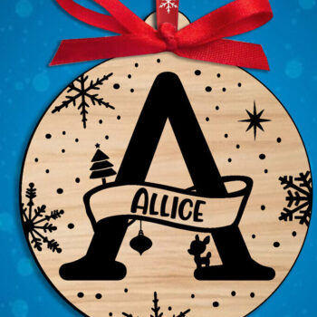 Intra απο ξύλο plywood 3mm-4mm πάχος Χριστουγεννιάτικο μονόγραμμα Γράμμα ένα στολίδι Δίασταση 8x8 cm INTRAFABR-109104686 - Image 2