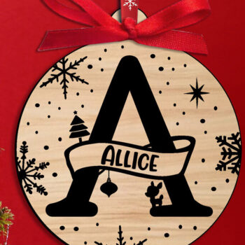 Intra απο ξύλο plywood 3mm-4mm πάχος Χριστουγεννιάτικο μονόγραμμα Γράμμα ένα στολίδι Δίασταση 8x8 cm INTRAFABR-109104686 - Image 3