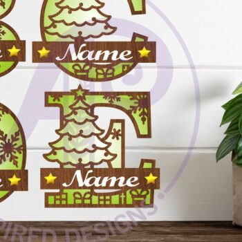 Intra απο ξύλο plywood 3mm-4mm πάχος Χριστουγεννιάτικο μονόγραμμα δέσμης επιστολών Δίασταση 30x20 cm INTRAFABR-79717068 - Image 1