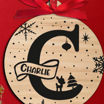 Intra απο ξύλο plywood 3mm-4mm πάχος Χριστουγεννιάτικο μονόγραμμα Γράμμα C Δέντρο Δίασταση 15x15 cm INTRAFABR-109108532 - Image 2