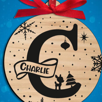 Intra απο ξύλο plywood 3mm-4mm πάχος Χριστουγεννιάτικο μονόγραμμα Γράμμα C Δέντρο Δίασταση 15x15 cm INTRAFABR-109108532 - Image 3