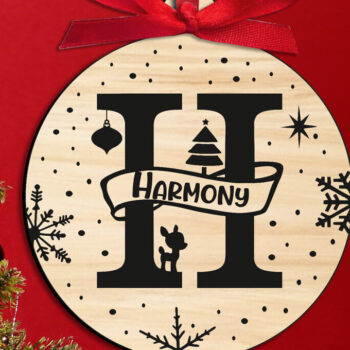 Intra απο ξύλο plywood 3mm-4mm πάχος Χριστουγεννιάτικο μονόγραμμα Γράμμα H Στολίδι Δίασταση 8x8 cm INTRAFABR-109232084 - Image 1