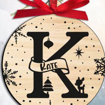 Intra απο ξύλο plywood 3mm-4mm πάχος Χριστουγεννιάτικο μονόγραμμα Γράμμα K Στολίδι Δίασταση 8x8 cm INTRAFABR-109294299 - Image 1