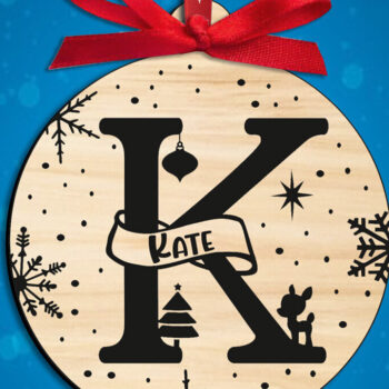 Intra απο ξύλο plywood 3mm-4mm πάχος Χριστουγεννιάτικο μονόγραμμα Γράμμα K Στολίδι Δίασταση 8x8 cm INTRAFABR-109294299 - Image 3