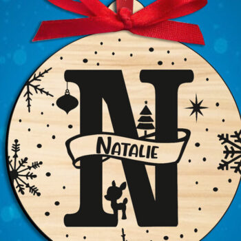 Intra απο ξύλο plywood 3mm-4mm πάχος Χριστουγεννιάτικο μονόγραμμα Γράμμα N Στολίδι Δίασταση 8x8 cm INTRAFABR-109379755 - Image 3