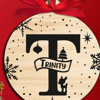 Intra απο ξύλο plywood 3mm-4mm πάχος Χριστουγεννιάτικο μονόγραμμα Επιστολή T Holiday Δίασταση 8x8 cm INTRAFABR-109427530 - Image 1