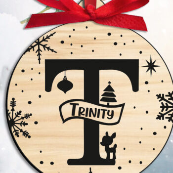 Intra απο ξύλο plywood 3mm-4mm πάχος Χριστουγεννιάτικο μονόγραμμα Επιστολή T Holiday Δίασταση 8x8 cm INTRAFABR-109427530 - Image 2