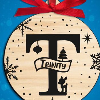 Intra απο ξύλο plywood 3mm-4mm πάχος Χριστουγεννιάτικο μονόγραμμα Επιστολή T Holiday Δίασταση 8x8 cm INTRAFABR-109427530 - Image 3