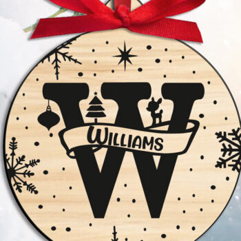 Intra απο ξύλο plywood 3mm-4mm πάχος Χριστουγεννιάτικο μονόγραμμα Γράμμα W Δέντρο Δίασταση 8x8 cm INTRAFABR-109618404 - Image 1