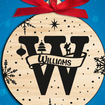 Intra απο ξύλο plywood 3mm-4mm πάχος Χριστουγεννιάτικο μονόγραμμα Γράμμα W Δέντρο Δίασταση 8x8 cm INTRAFABR-109618404 - Image 3