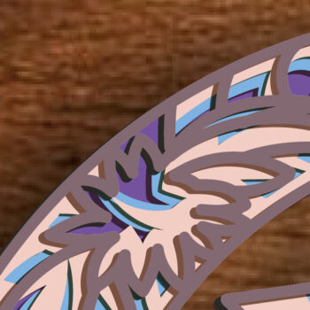 Intra απο ξύλο plywood 3mm-4mm πάχος 3D Mandala με Χριστουγεννιάτικα παιχνίδια σελήνης Δίασταση 30x30 cm INTRAFABR-79937979 - Image 8