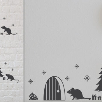 Intra απο ξύλο plywood 3mm-4mm πάχος Christmas Mouse House Δίασταση 15x15 cm INTRAFABR-76786341 - Image 1