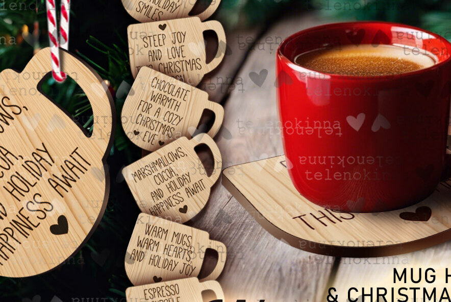 Intra απο ξύλο plywood 3mm-4mm πάχος Χριστουγεννιάτικες κούπες | Χριστουγεννιάτικη διακόσμηση Δίασταση 15x15 cm INTRAFABR-110411772