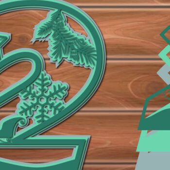 Intra απο ξύλο plywood 3mm-4mm πάχος Christmas Multi Layer Number 2 (δύο) Δίασταση 15x15 cm INTRAFABR-17191137 - Image 1