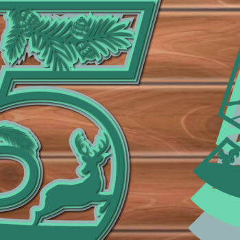 Intra απο ξύλο plywood 3mm-4mm πάχος Christmas Multi Layer Number 5 Δίασταση 15x15 cm INTRAFABR-17192605 - Image 1