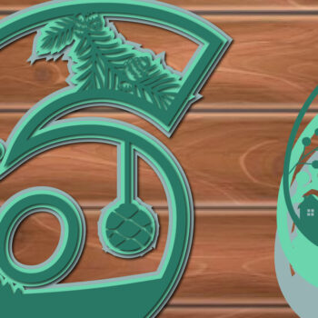 Intra απο ξύλο plywood 3mm-4mm πάχος Christmas Multi Layer Number 6 Δίασταση 15x15 cm INTRAFABR-17192921 - Image 1