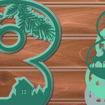 Intra απο ξύλο plywood 3mm-4mm πάχος Christmas Multi Layer Number 8 Δίασταση 15x15 cm INTRAFABR-17195085 - Image 1