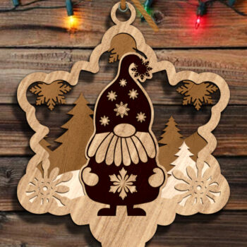 Intra απο ξύλο plywood 3mm-4mm πάχος Χριστουγεννιάτικο πολυστρωματικό στολίδι Gnome Δίασταση 3x4 cm INTRAFABR-83470586 - Image 4