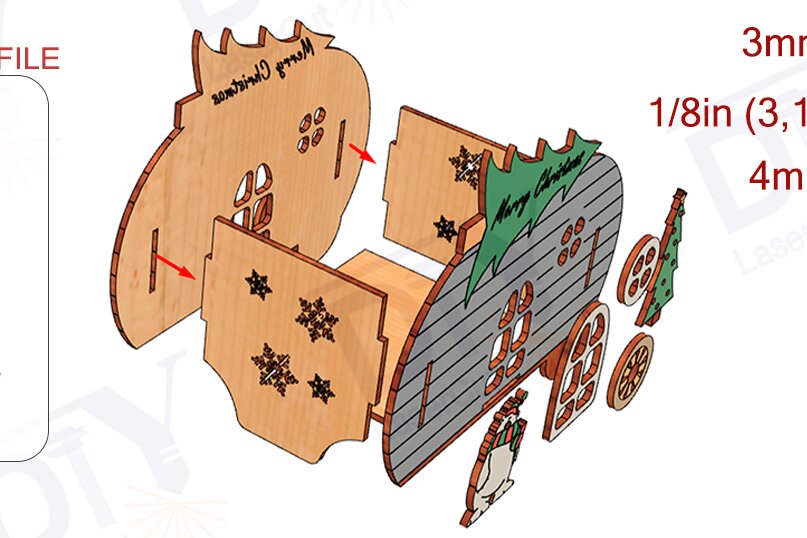 Intra απο ξύλο plywood 3mm-4mm πάχος Θήκη χριστουγεννιάτικων χαρτοπετσετών με κομμένο με λέιζερ Δίασταση 15x15 cm INTRAFABR-110984880 - Image 1