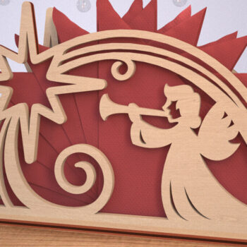 Intra απο ξύλο plywood 3mm-4mm πάχος Χριστουγεννιάτικη χαρτοπετσέτα | Πρωτοχρονιά | CNC Δίασταση 15x15 cm INTRAFABR-106010261 - Image 1