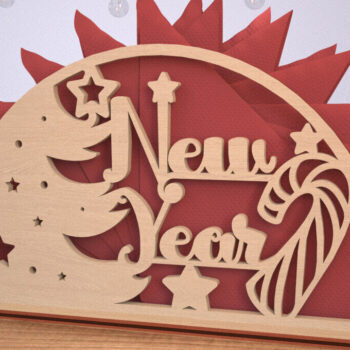 Intra απο ξύλο plywood 3mm-4mm πάχος Χριστουγεννιάτικη χαρτοπετσέτα | Πρωτοχρονιά | CNC Δίασταση 15x15 cm INTRAFABR-106010251 - Image 1