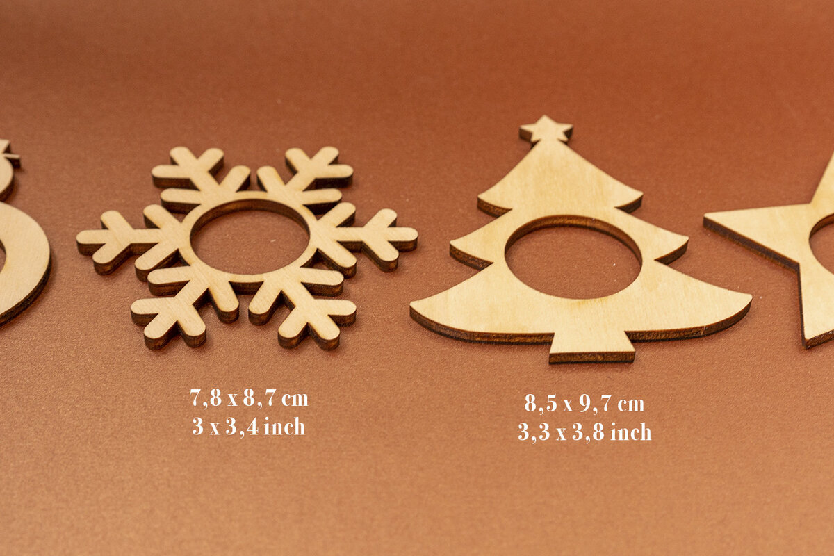 Intra απο ξύλο plywood 3mm-4mm πάχος Χριστουγεννιάτικες χαρτοπετσέτες - Κόφτης λέιζερ Δίασταση 30x20 cm INTRAFABR-52768156 - Image 3