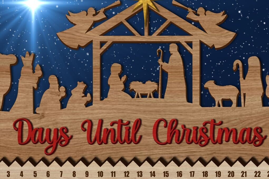 Intra απο ξύλο plywood 3mm-4mm πάχος Απο αντίστροφη μέτρηση Χριστουγέννων Δίασταση 15x15 cm INTRAFABR-102280343